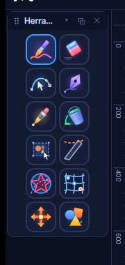 The vertical tool bar in Motloop.